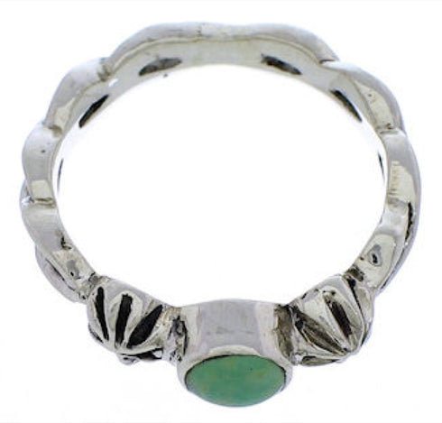 Southwestern Silver Turquoise Ring Size 8-1/4 YX81417